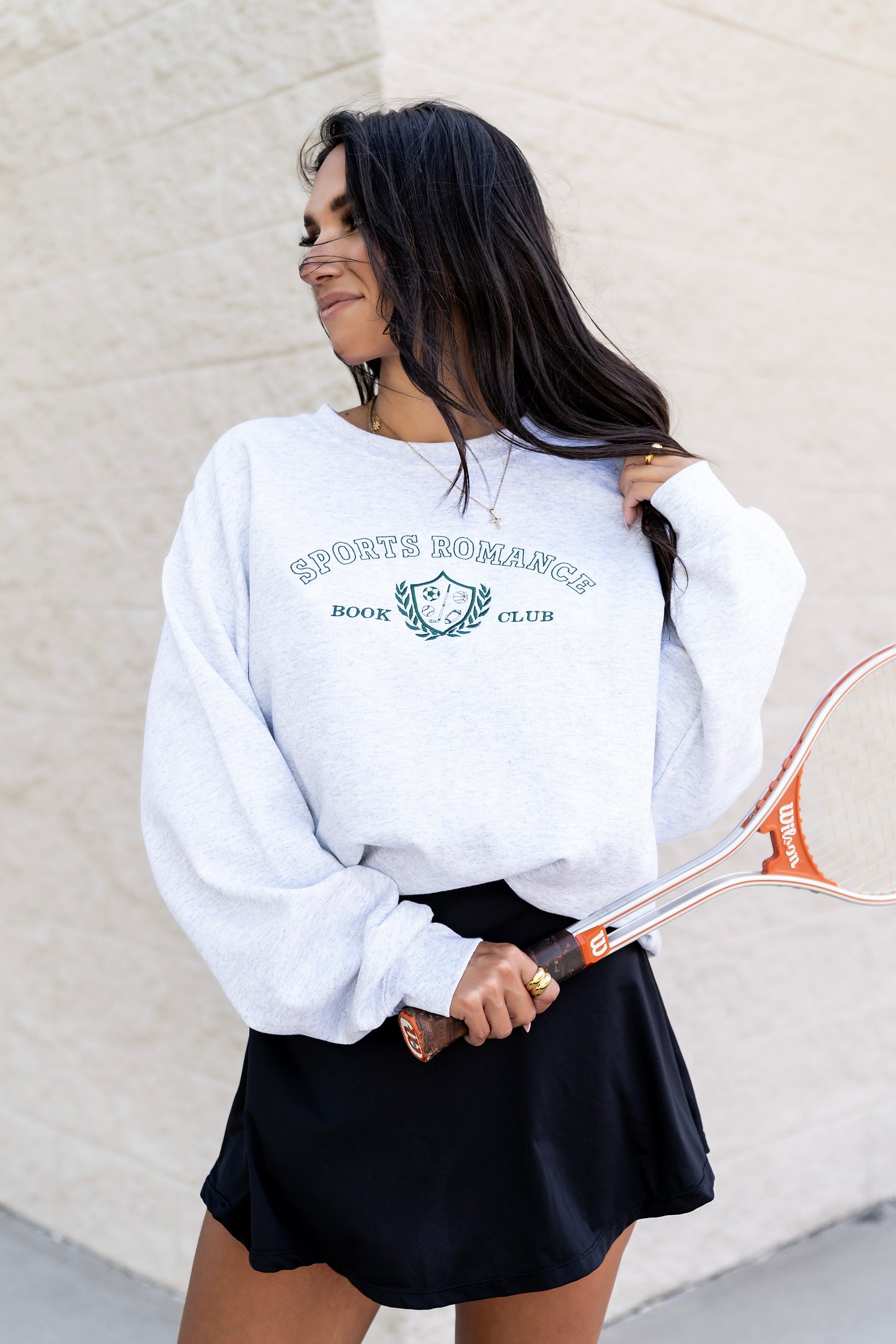 SPORTS ROMANCE Crewneck Sweatshirt in Ash