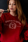 ENEMIES TO LOVERS Crewneck Sweatshirt in Cherry Red