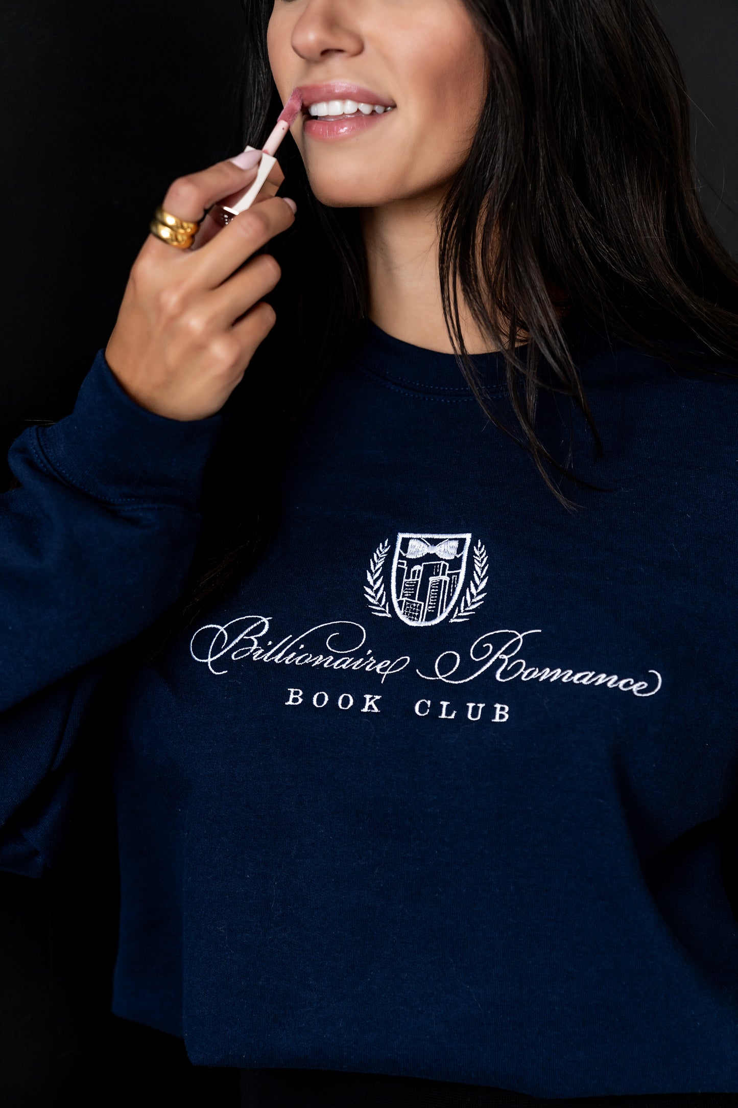 BILLIONAIRE ROMANCE Crewneck Sweatshirt in Navy